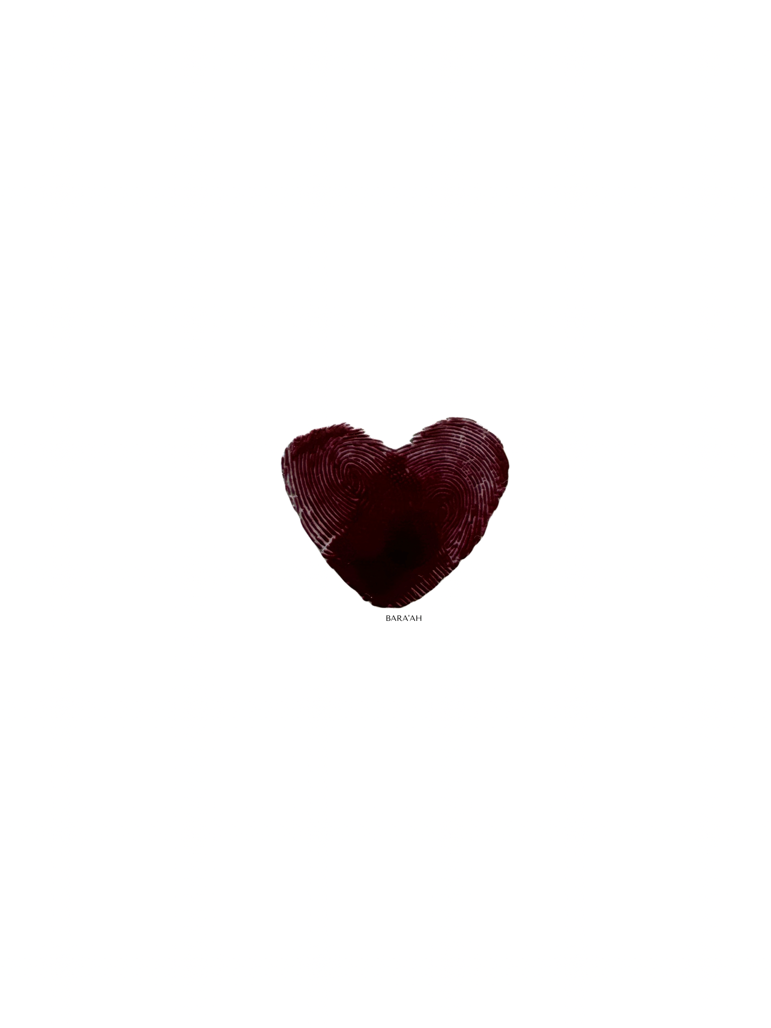 Burgundy Print Heart