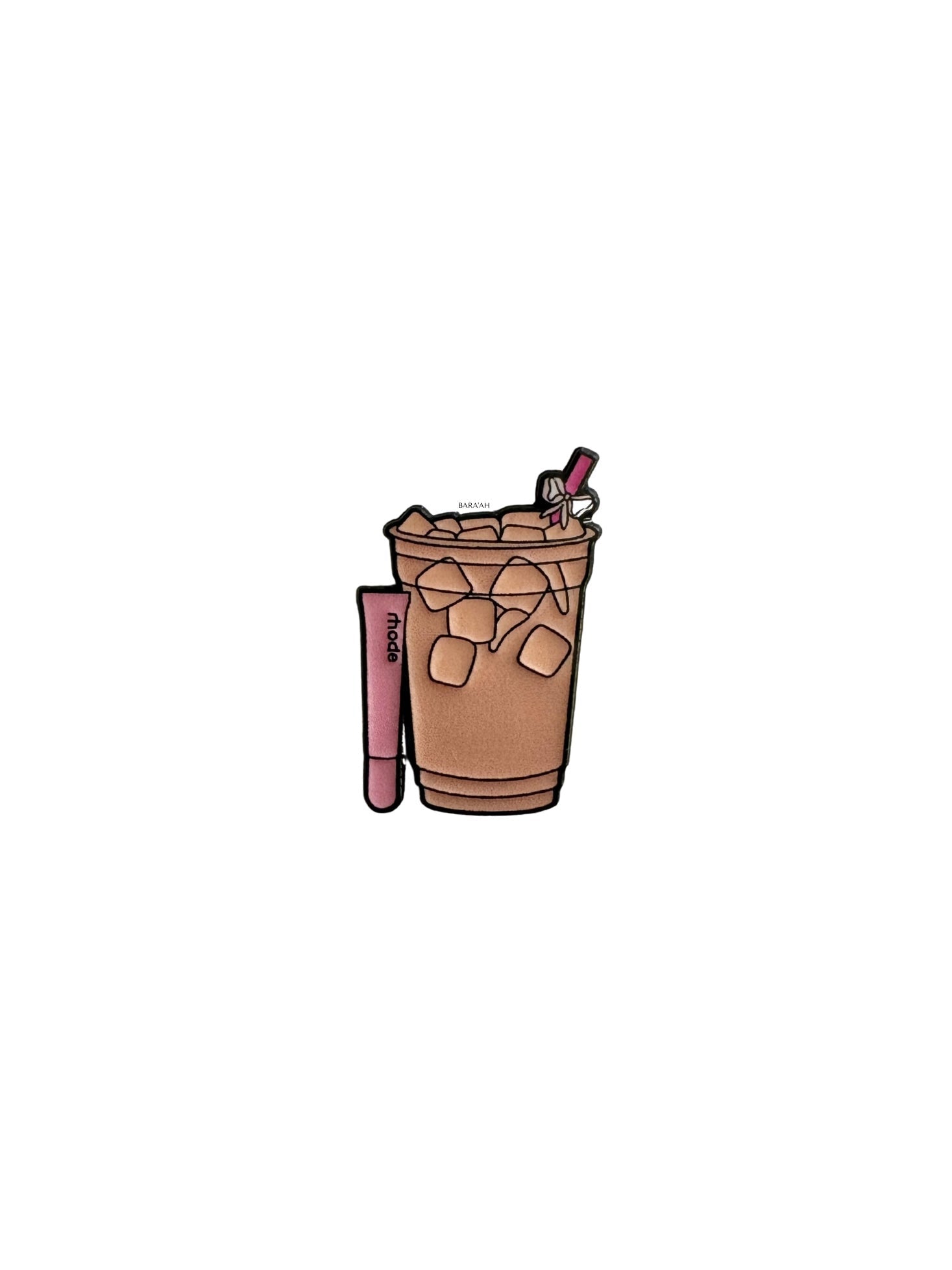 Iced coffee with gloss