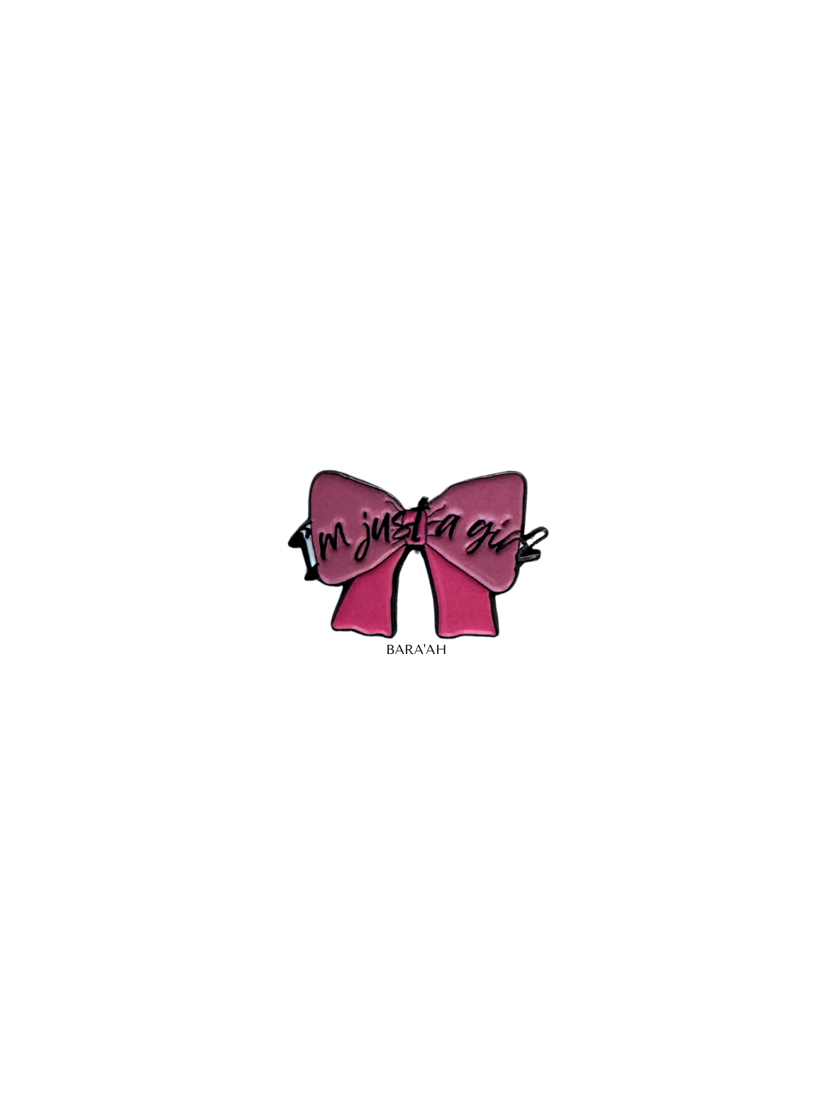 'I’m just a girl' pink bow